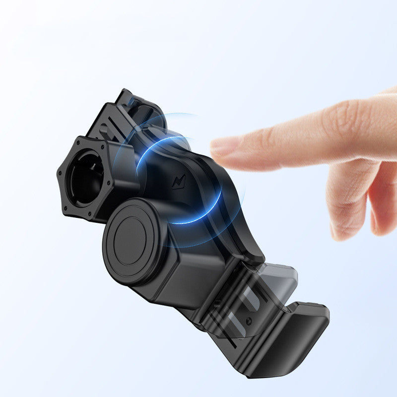 Qi-enabled wireless car phone charger mount

Vent-mounted electric phone holder with charger

Dashboard wireless charging phone holder for car